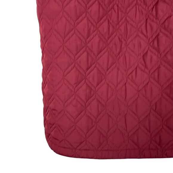 Lands End Women's Quilted Cranberry Red Puffer Vest Jacket Button Down sz XS 2-4 - Picture 13 of 16